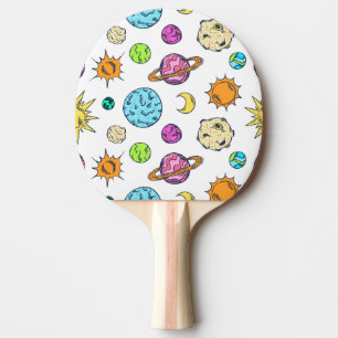 Raquette De Ping Pong Doodles spatiaux Arrière - plan cosmique