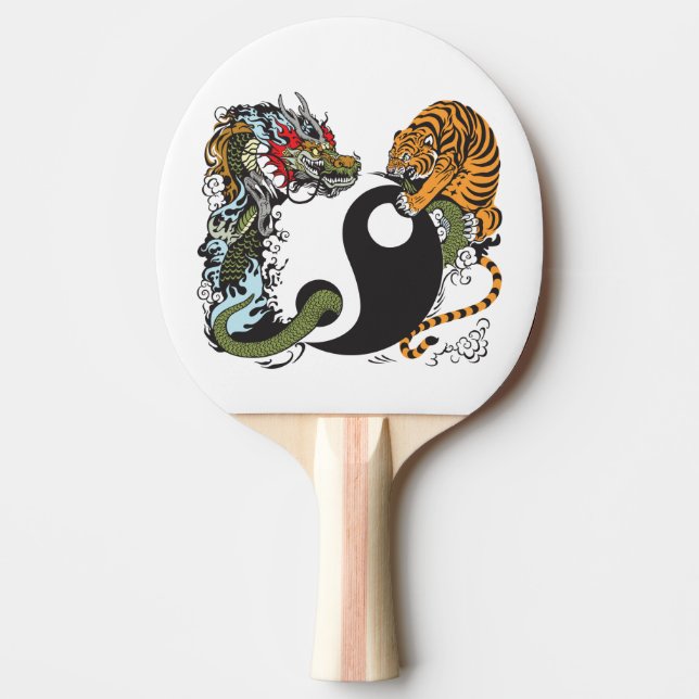 Raquette De Ping Pong dragon and tiger yin yang (Devant)