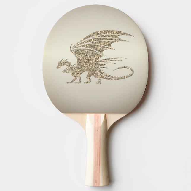 Raquette De Ping Pong Dragon de mosaïque Extraordinaire Golden (Devant)