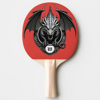 Raquette De Ping Pong Dragon Gris avec des Yeux Jaunes