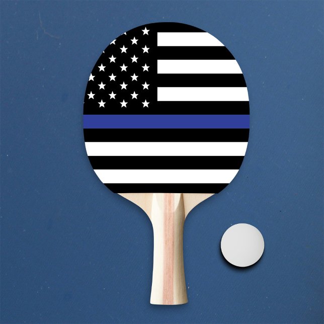 Raquette De Ping Pong Drapeau américain à ligne mince personnalisé (Créateur téléchargé)