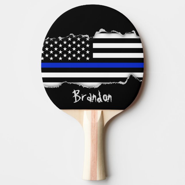 Raquette De Ping Pong Drapeau américain mince de Blue Line (Devant)