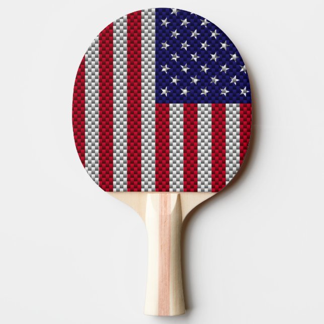 Raquette De Ping Pong Drapeau américain sur l'impression de déco en fibr (Dos)
