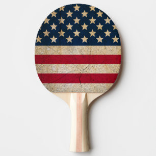 Raquette de ping pong drapeau américain vintage