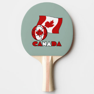 Raquette De Ping Pong Drapeau canadien avec ballon de football