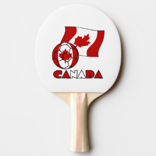 Raquette De Ping Pong Drapeau canadien avec ballon de soccer