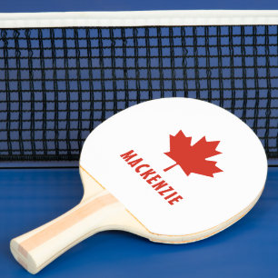Raquette De Ping Pong Drapeau canadien Feuille d'érable rouge Canada Nom