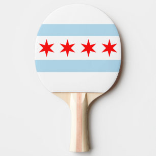 Raquette De Ping Pong Drapeau de Chicago, l'Illinois