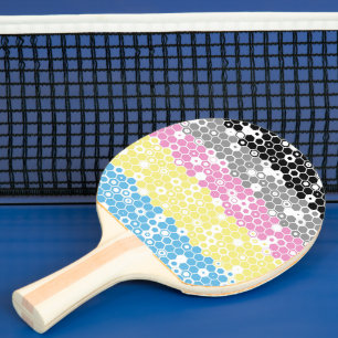 Raquette De Ping Pong Drapeau de fierté polygender abstrait géométrique