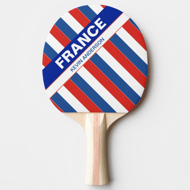Raquette De Ping Pong Drapeau de France patriotique personnalisé (Devant)