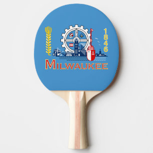 Raquette De Ping Pong Drapeau de Milwaukee, Wisconsin Ping Pong Paddle