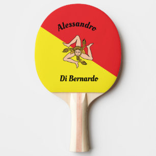 Raquette De Ping Pong Drapeau de Sicile Jeu sicilien