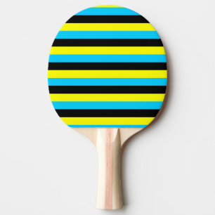 Raquette De Ping Pong drapeau des bahamas rayures pays motif bleu jaune