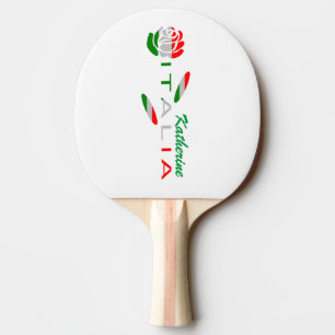 Raquette De Ping Pong Drapeau d'Italie Rose Personnalisé