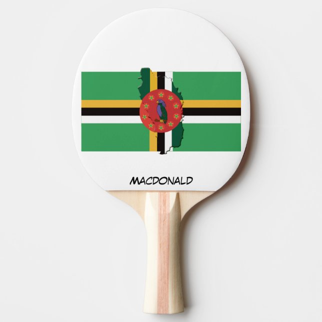 Raquette De Ping Pong DRAPEAU DOMINICA & CARTE Personnalisé (Devant)