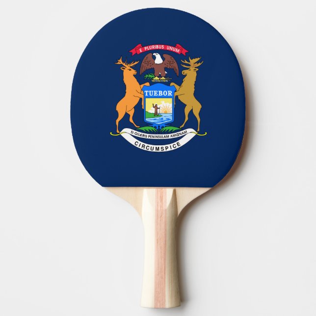 Raquette De Ping Pong Drapeau du Michigan (Devant)