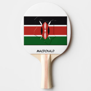 Raquette De Ping Pong DRAPEAU ET CARTE KENYA Personnalisé