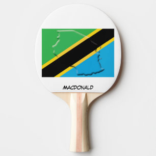 Raquette De Ping Pong DRAPEAU ET CARTE TANZANIE Personnalisé