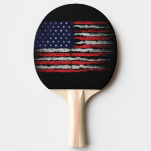 Raquette De Ping Pong Drapeau Grunge U.S.A