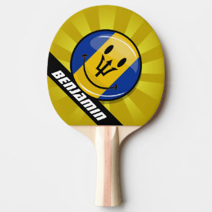 Raquette De Ping Pong Drapeau heureux des Barbade