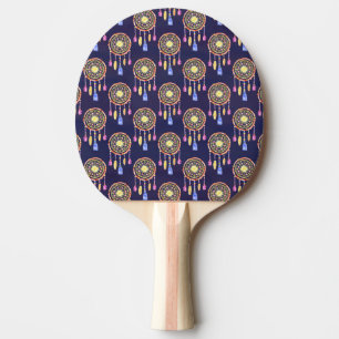 Raquette De Ping Pong Dreamcatchers Plumes Aquarelle Texture transparent