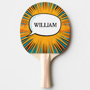 Raquette De Ping Pong Drôle cool de bande dessinée nom personnalisé tend