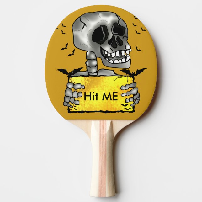Raquette De Ping Pong Drôle crâne souriant (Dos)