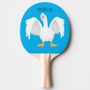 Raquette De Ping Pong Drôle curieuse dessin animé d'oie domestique