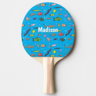 Raquette De Ping Pong Drôle des créatures marines dessin motif