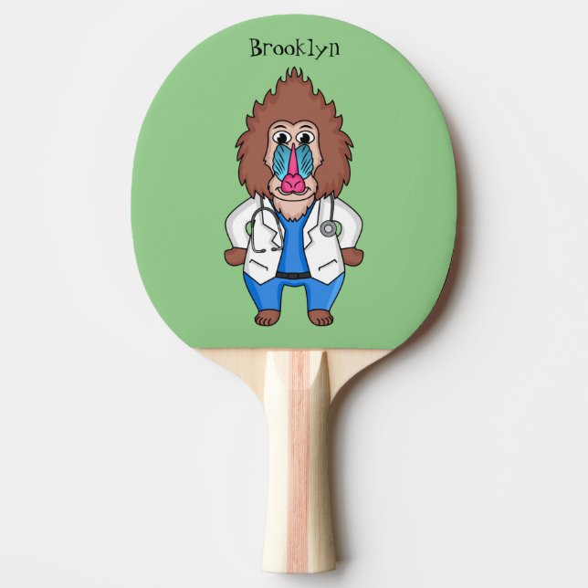 Raquette De Ping Pong Drôle manuel dessin d'un médecin (Devant)