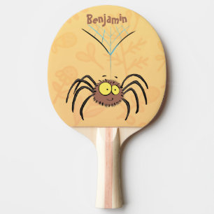 Raquette De Ping Pong Drôle mignon dessin animé d'araignée moelleuse