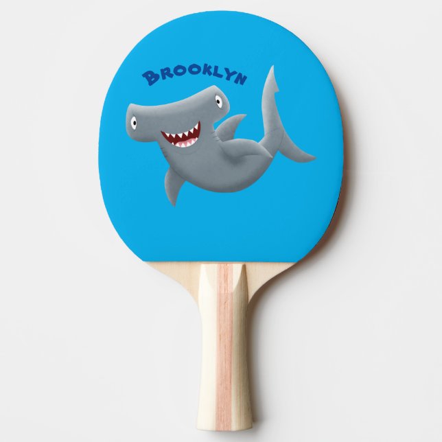 Raquette De Ping Pong Drôle mignon requin marteau dessin animé (Devant)