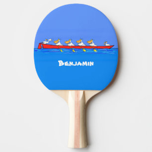Raquette De Ping Pong Drôle pélicans rameurs dessin animé