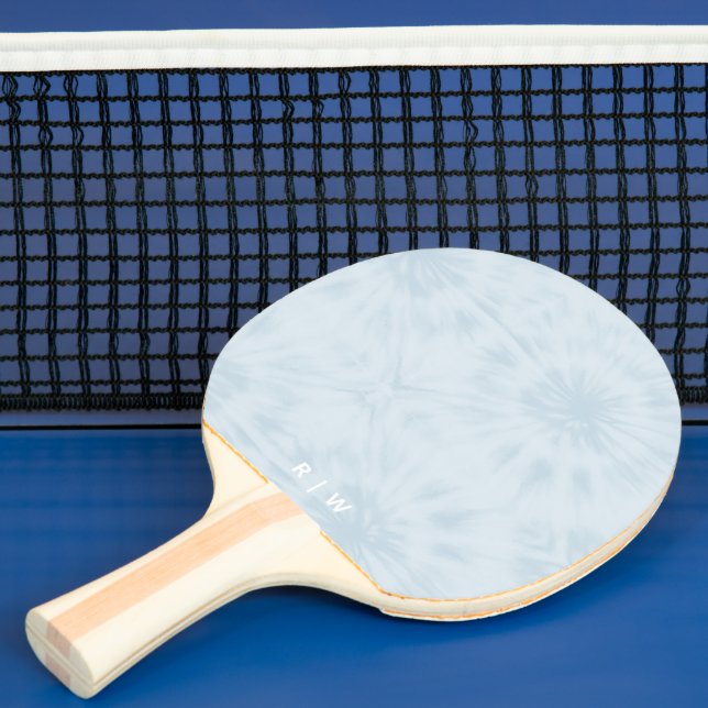 Raquette De Ping Pong Dye | Pastel Blue Modern Stylish Monogram (Insitu)