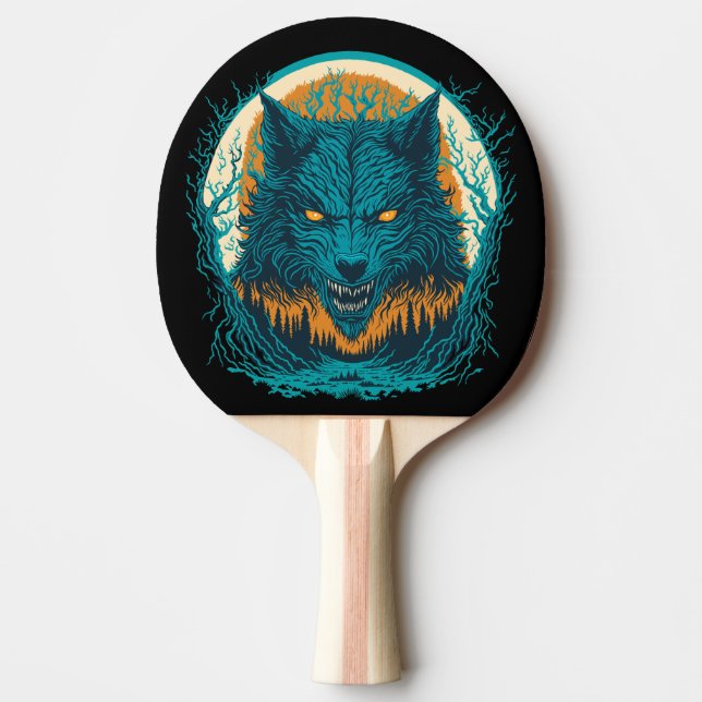 Raquette De Ping Pong Effrayant loup-garou (Devant)
