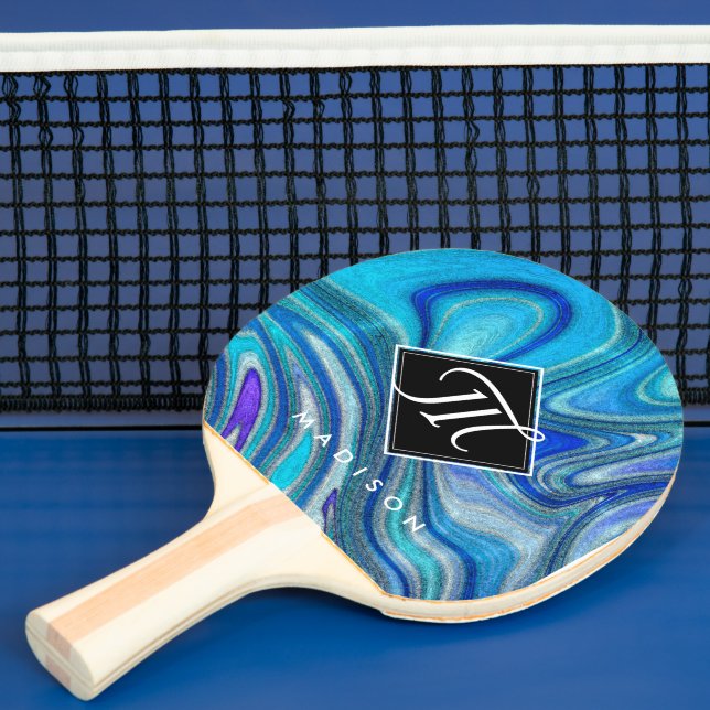 Raquette De Ping Pong Elégant Aquamarine Paua Rainbow Shell inspiré (Insitu)