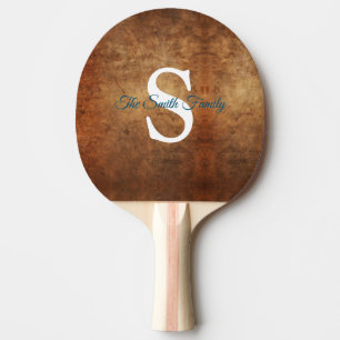 Raquette De Ping Pong Élégant Burnt Orange Monogramme