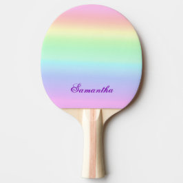 Raquette De Ping Pong Elégant Pastel Arc-en-ciel esthétique