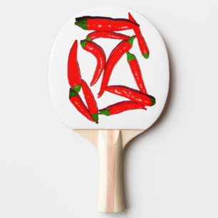 Raquette De Ping Pong Élégant poivron rouge vert épicé chaud