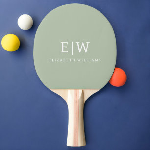 Raquette De Ping Pong Élégant professionnel simple Monogramme minimalist