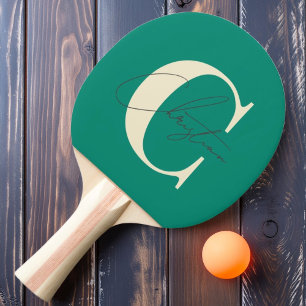 Raquette De Ping Pong Élégante brise aquatique de la plage avec monogram