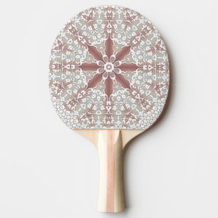 Raquette de ping pong élégante en dentelle blanche