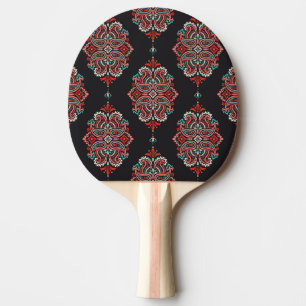 Raquette De Ping Pong éléments cachemire asiatique, motif vintage boho.