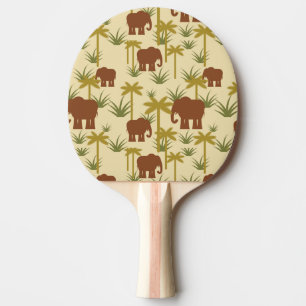 Raquette De Ping Pong Éléphants Et Palmiers Au Camouflage