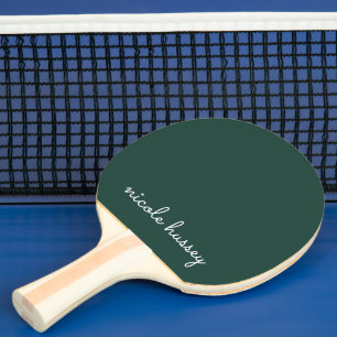 Raquette De Ping Pong Émeraude verte Moderne Monogramme élégant