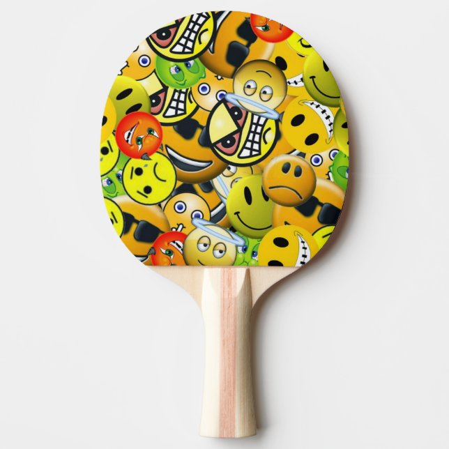 Raquette De Ping Pong Emoji a animé des visages (Devant)