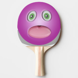 Raquette De Ping Pong Emoji pourpre - Visage drôle