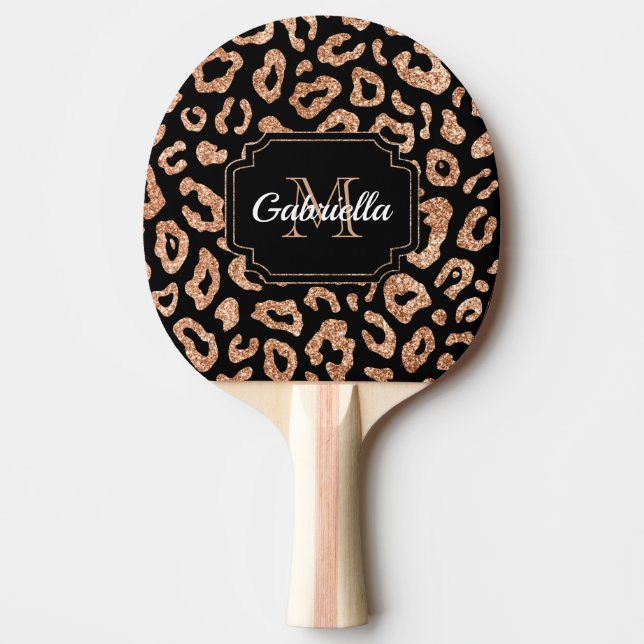 Raquette De Ping Pong Empreinte de léopard parties scintillant (Devant)