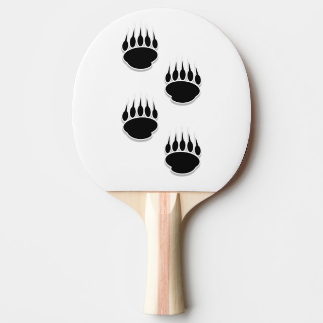 Raquette De Ping Pong Empreintes de pattes de l'ours noir (Devant)