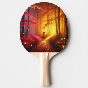 Raquette De Ping Pong Enchanted Crossroads - Vibrant Autumn Forest Art P